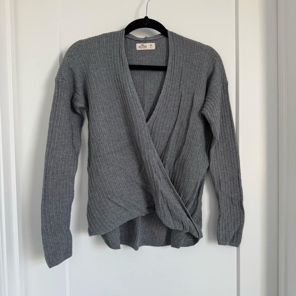 Hollister Charcoal Ribbed Sweater